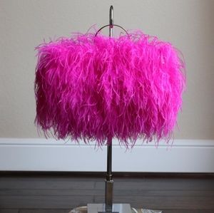 Hot Pink Bag 3-  Hot Pink ostrich feather handbag